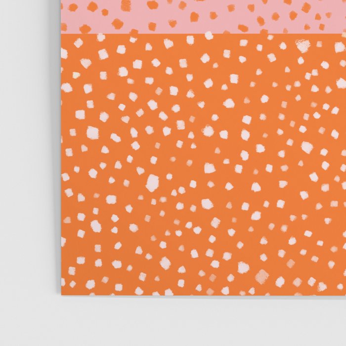 Pink & Orange Painted Smudge Dots Cute Minimal Color Block Poster Gallery Image 3