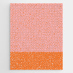 Pink & Orange Painted Smudge Dots Cute Minimal Color Block Jigsaw Puzzle Gallery Image 1