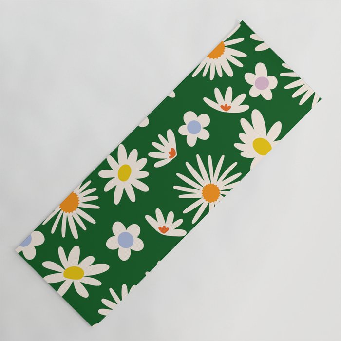 Rainbow Vintage Daisies Yoga Mat Gallery Image 1