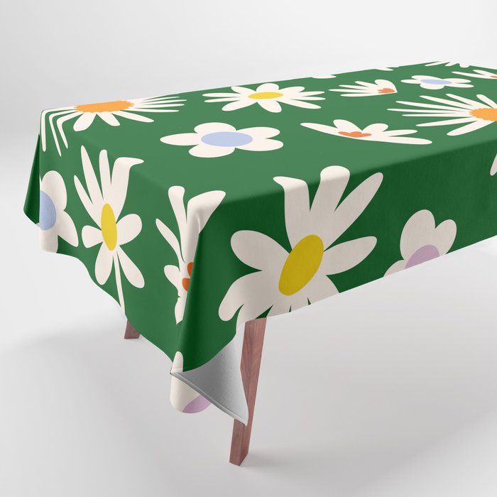 Rainbow Vintage Daisies Tablecloth Gallery Image 1