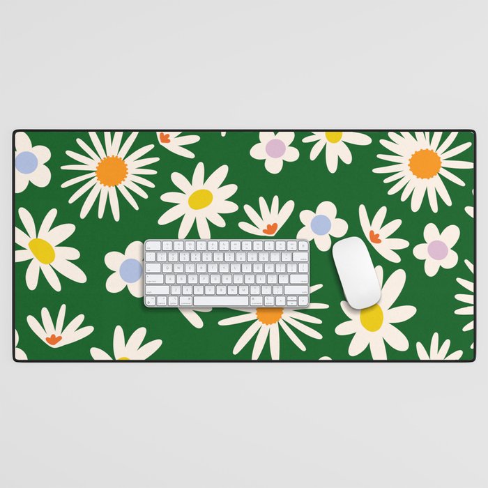 Rainbow Vintage Daisies Desk Mat Gallery Image 1