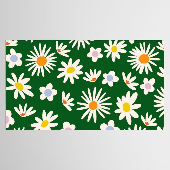 Rainbow Vintage Daisies Tablecloth Gallery Image 2