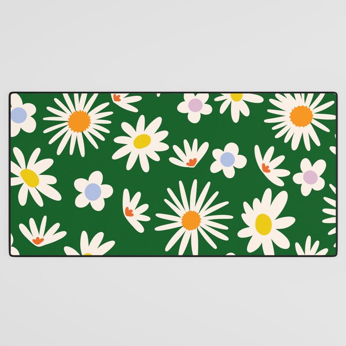 Rainbow Vintage Daisies Desk Mat Gallery Image 3