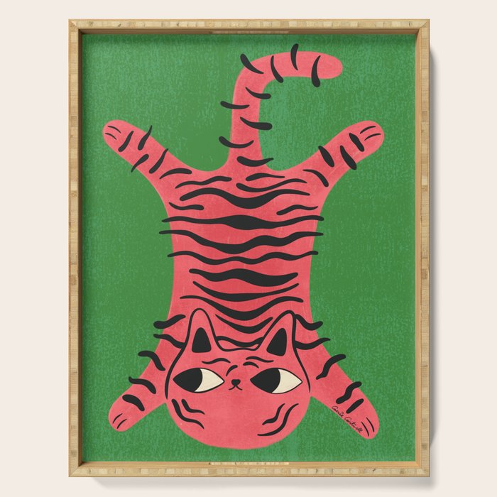 Silly Cat Rug Serving Tray Gallery Image 1