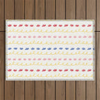 Abstract Cookie Pattern Doodle in White & Pink Outdoor Rug Gallery Image 1
