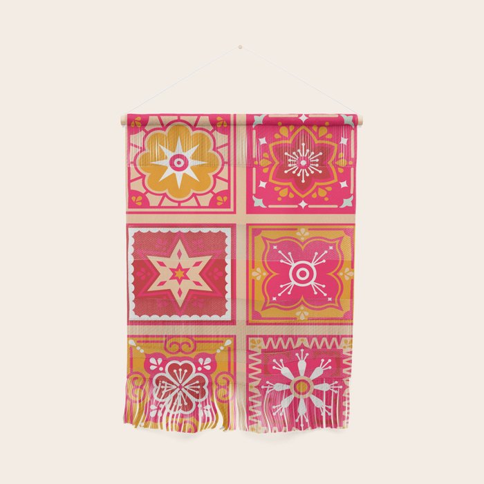 Talavera Mexican Tile - Hot Pink & Orange Palette Wall Hanging Gallery Image 1