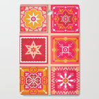 Talavera Mexican Tile - Hot Pink & Orange Palette Cutting Board Gallery Image 1
