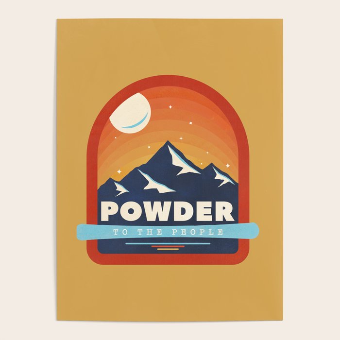 Powder To The People - Ski Badge Poster Gallery Image 1