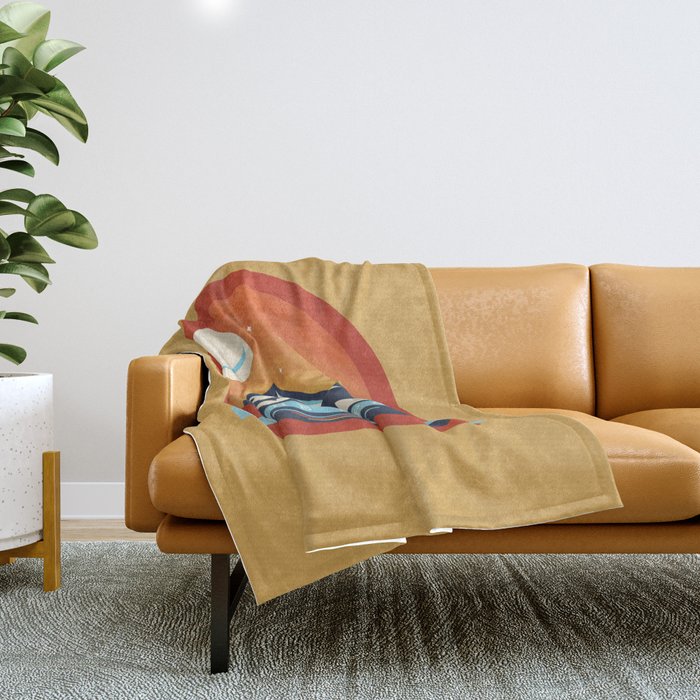 Powder To The People - Ski Badge Throw Blanket Gallery Image 1