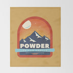 Powder To The People - Ski Badge Throw Blanket Gallery Image 2