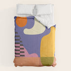 minimal shapes modern with cloud and sun Comforter Gallery Image 6