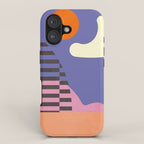 minimal shapes modern with cloud and sun iPhone Case Gallery Image 1