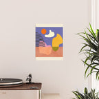 minimal shapes modern with cloud and sun Poster Gallery Image 2