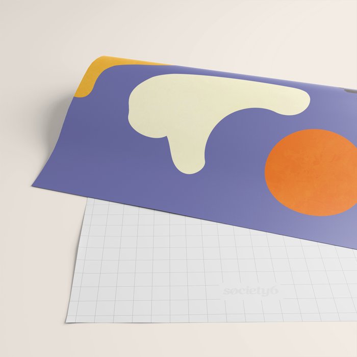 minimal shapes modern with cloud and sun Wrapping Paper Gallery Image 2