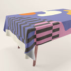 minimal shapes modern with cloud and sun Tablecloth Gallery Image 1