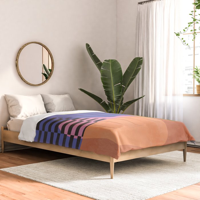 minimal shapes modern with cloud and sun Comforter Gallery Image 2