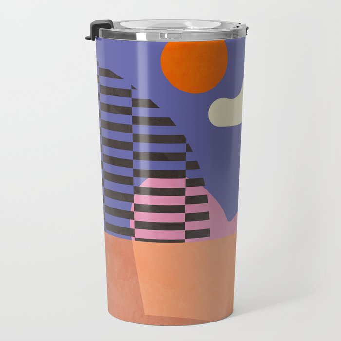 minimal shapes modern with cloud and sun Travel Mug Gallery Image 3