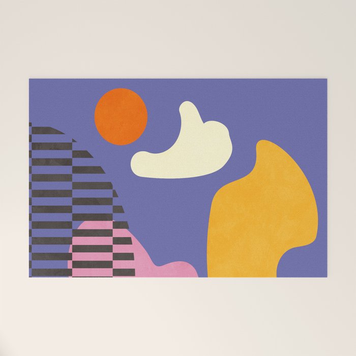 minimal shapes modern with cloud and sun Welcome Mat Gallery Image 1