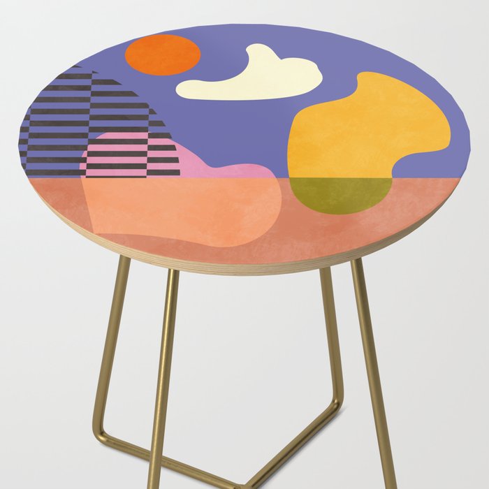 minimal shapes modern with cloud and sun Side Table Gallery Image 2