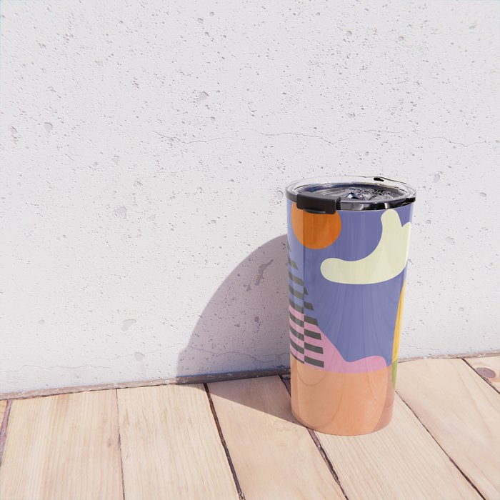 minimal shapes modern with cloud and sun Travel Mug Gallery Image 4