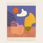 minimal shapes modern with cloud and sun Poster Gallery Image 4