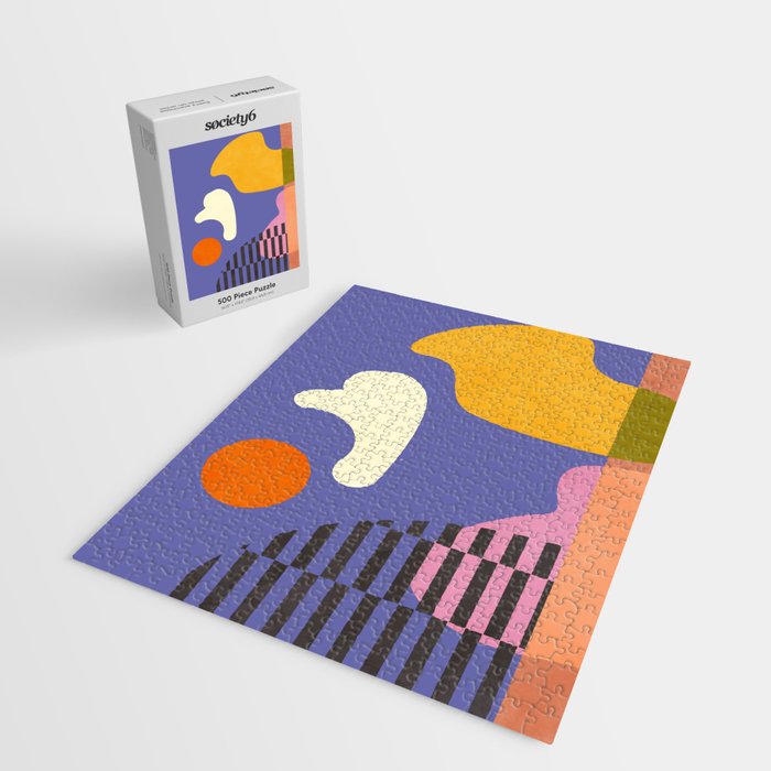 minimal shapes modern with cloud and sun Jigsaw Puzzle Gallery Image 2