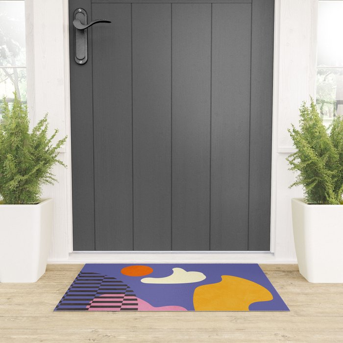 minimal shapes modern with cloud and sun Welcome Mat Gallery Image 3