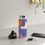 minimal shapes modern with cloud and sun Water Bottle Gallery Image 4