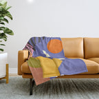 minimal shapes modern with cloud and sun Throw Blanket Gallery Image 1