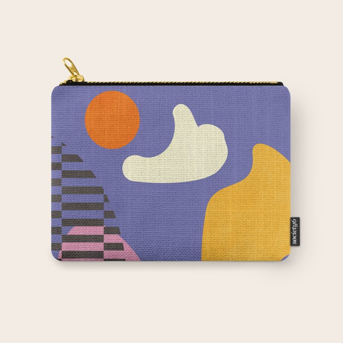 minimal shapes modern with cloud and sun Carry All Pouch Gallery Image 1
