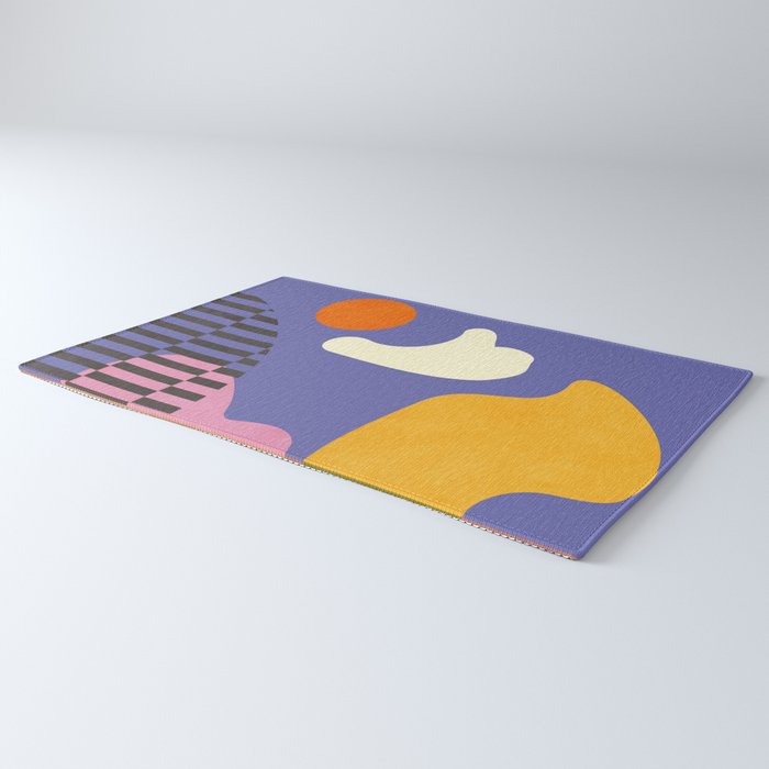 minimal shapes modern with cloud and sun Rug Gallery Image 3