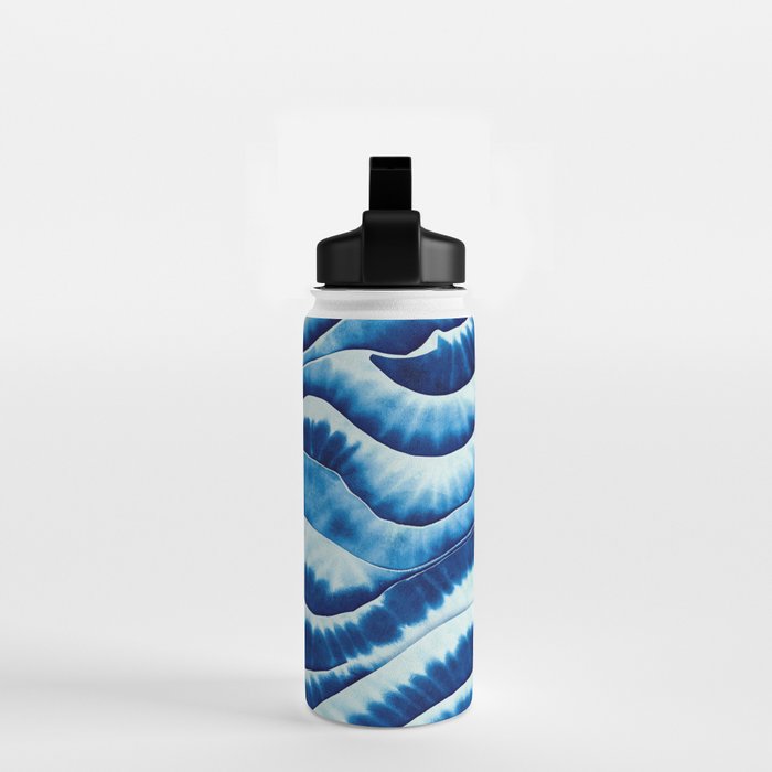 Shibori: Japanese Indigo Tie-Dye Pattern 01 Water Bottle Gallery Image 2