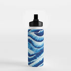 Shibori: Japanese Indigo Tie-Dye Pattern 01 Water Bottle Gallery Image 2