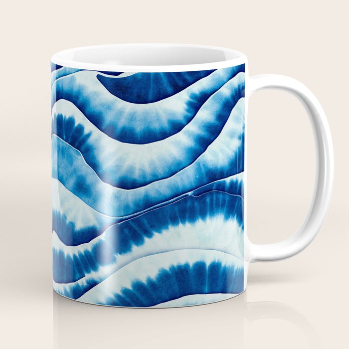Shibori: Japanese Indigo Tie-Dye Pattern 01 Coffee Mug Gallery Image 1