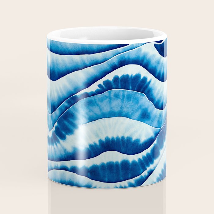 Shibori: Japanese Indigo Tie-Dye Pattern 01 Coffee Mug Gallery Image 4