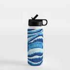 Shibori: Japanese Indigo Tie-Dye Pattern 01 Water Bottle Gallery Image 1