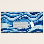 Shibori: Japanese Indigo Tie-Dye Pattern 01 Desk Mat Gallery Image 1