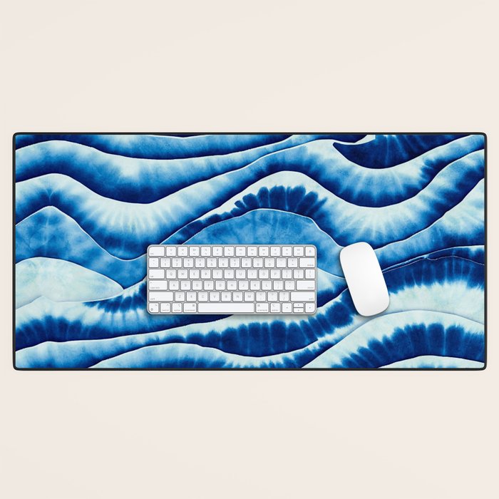 Shibori: Japanese Indigo Tie-Dye Pattern 01 Desk Mat Gallery Image 1