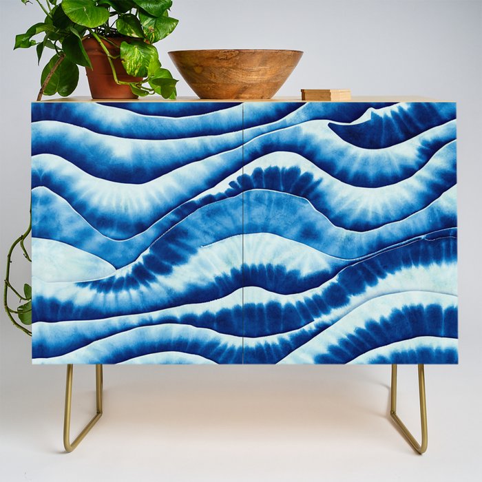 Shibori: Japanese Indigo Tie-Dye Pattern 01 Credenza Gallery Image 1