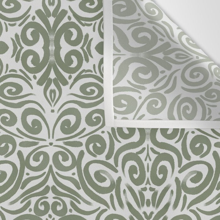 Vintage Green Spirals Wall Tapestry Gallery Image 3