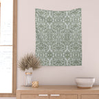 Vintage Green Spirals Wall Tapestry Gallery Image 2