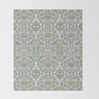 Vintage Green Spirals Throw Blanket Gallery Image 2