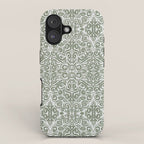Vintage Green Spirals iPhone Case Gallery Image 1