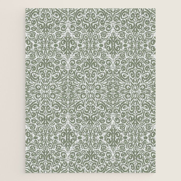 Vintage Green Spirals Jigsaw Puzzle Gallery Image 1