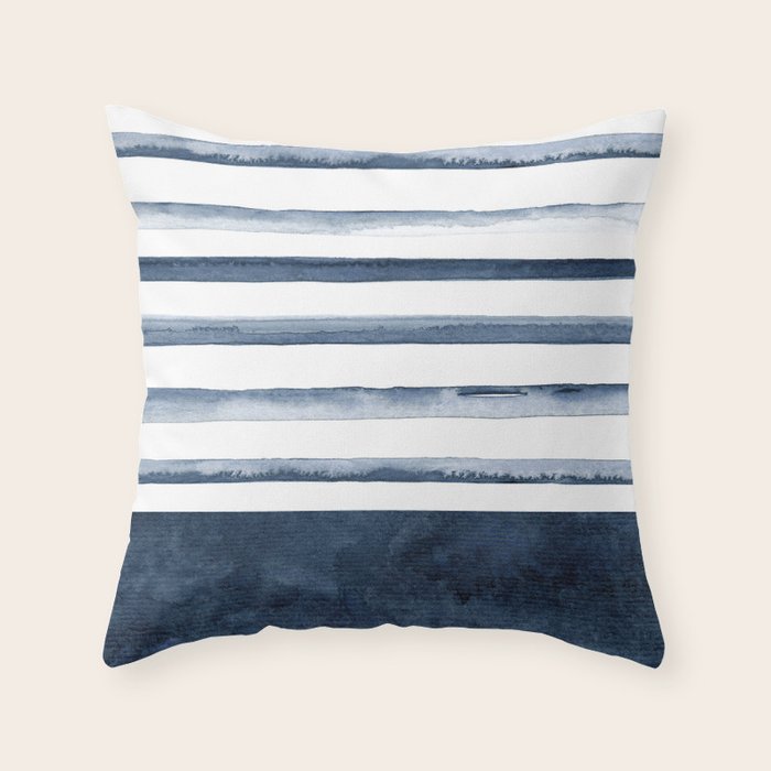 Stripes | Watercolor Pattern Throw Pillow Gallery Image 6