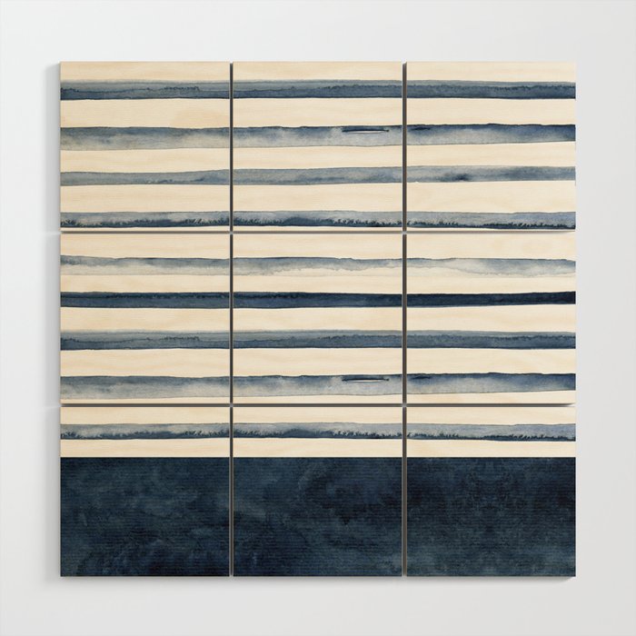 Stripes | Watercolor Pattern Wood Wall Art Gallery Image 1
