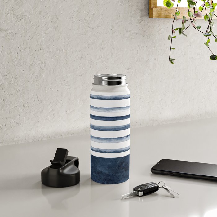 Stripes | Watercolor Pattern Water Bottle Gallery Image 5