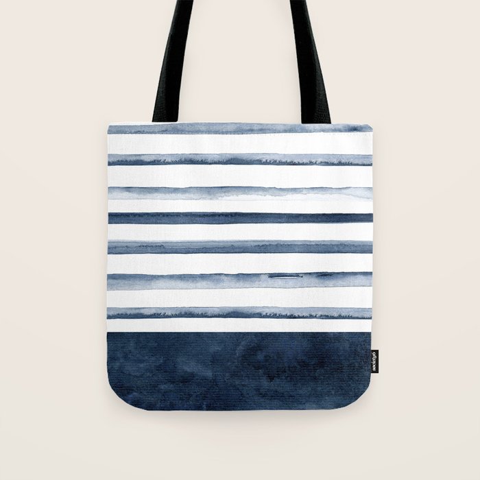 Stripes | Watercolor Pattern Tote Bag Gallery Image 1