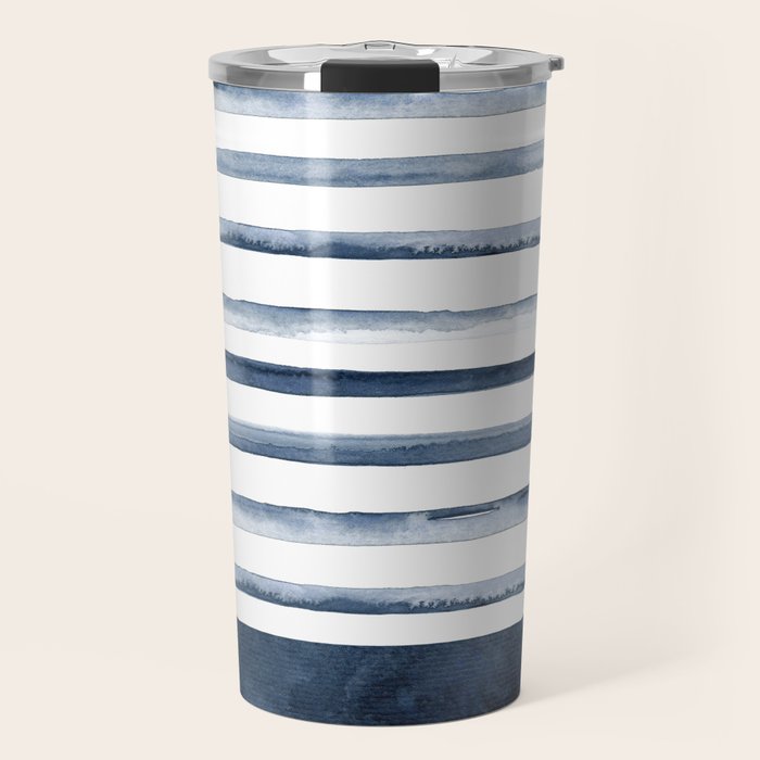 Stripes | Watercolor Pattern Travel Mug Gallery Image 1