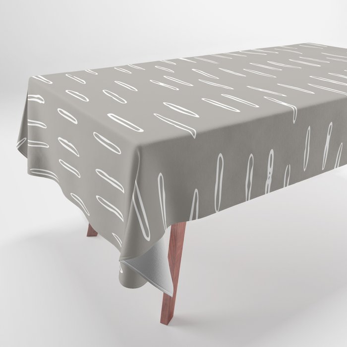 Raindrops, Gray, Minimalism, Abstract Art Tablecloth Gallery Image 1
